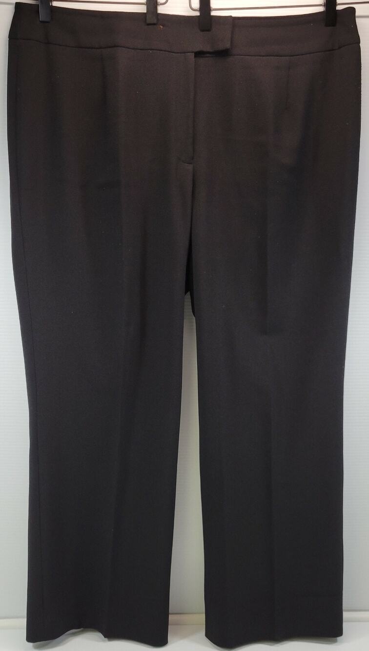 Women Black Suit Pants Polyester Elastane 16W